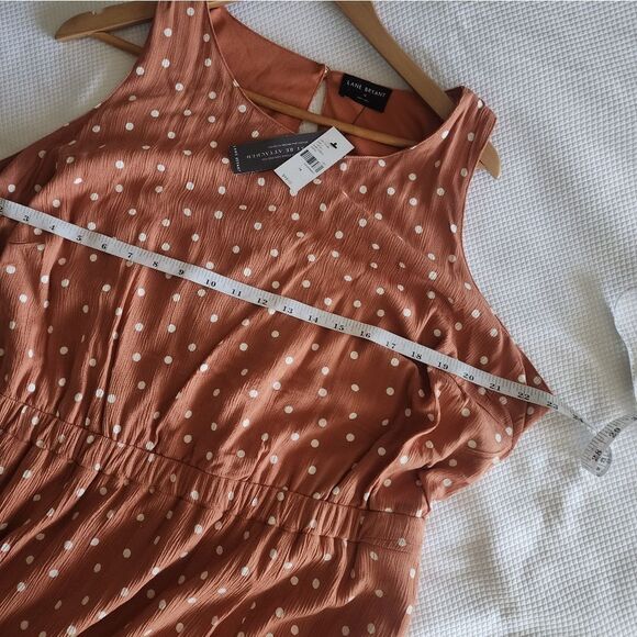 Lane Bryant polka dot midi dress side pockets lined new with tags pantheon color - Picture 6 of 12